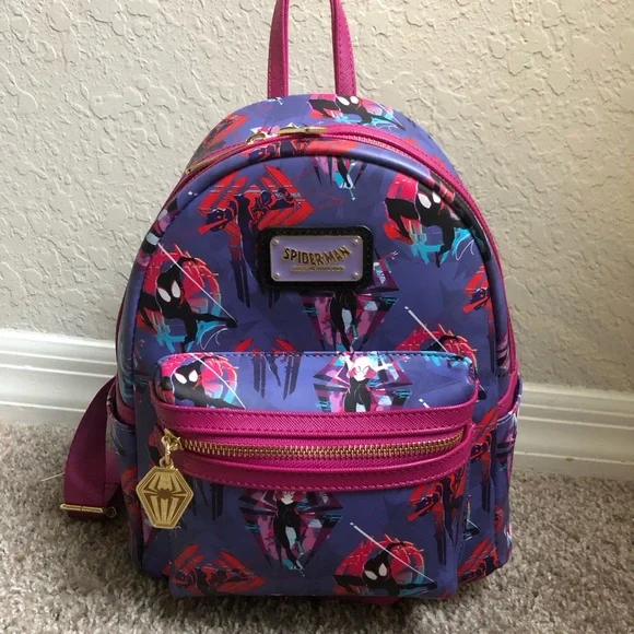 NWT Disney Marvel AOP Loungefly Spider-Man Backpack Disney Parks Spider-Man Loungefly Mini Backpack New With Tag  main image 2
